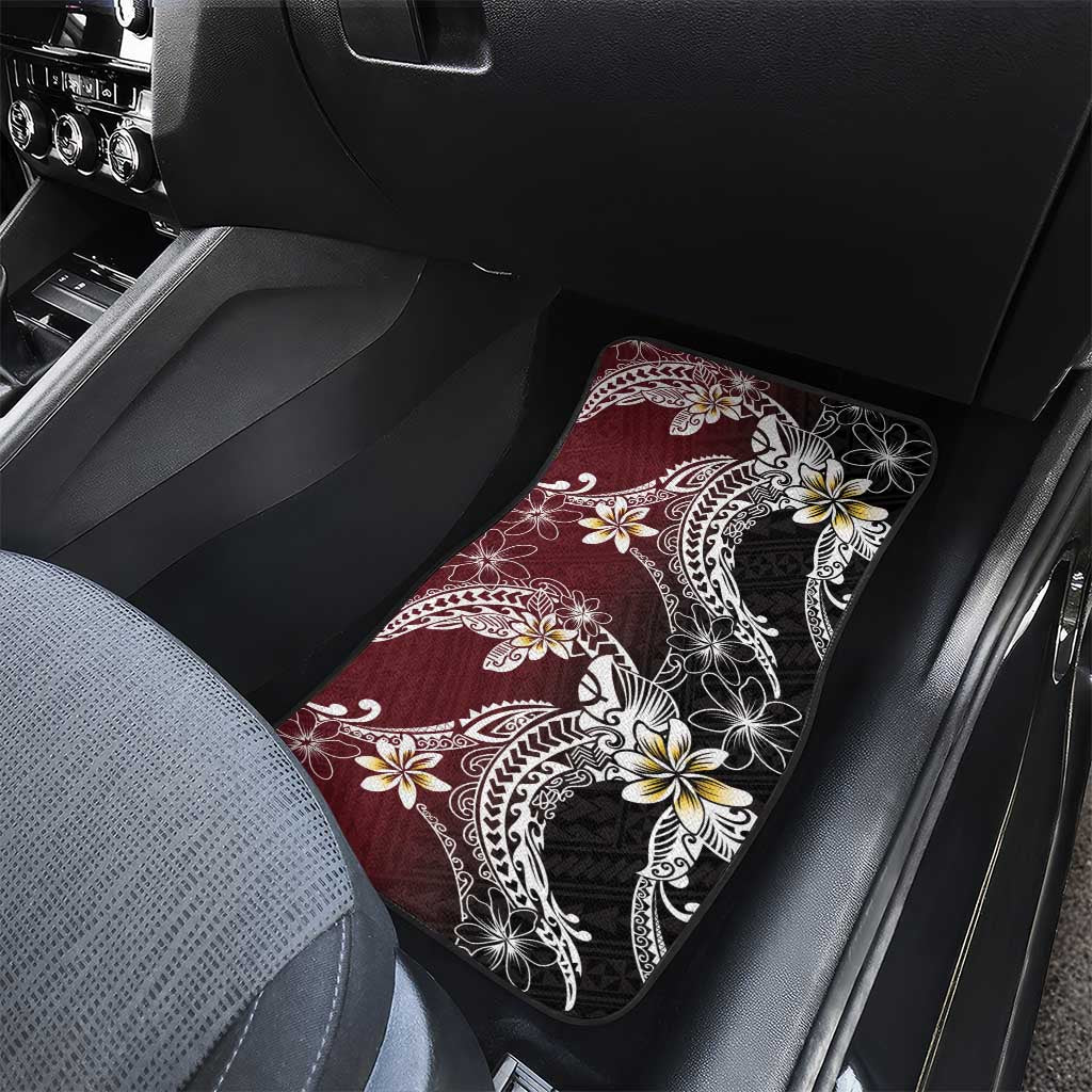 Polynesian Hawaiian Plumeria Tribal Pattern Car Mats Special Wine Red Version