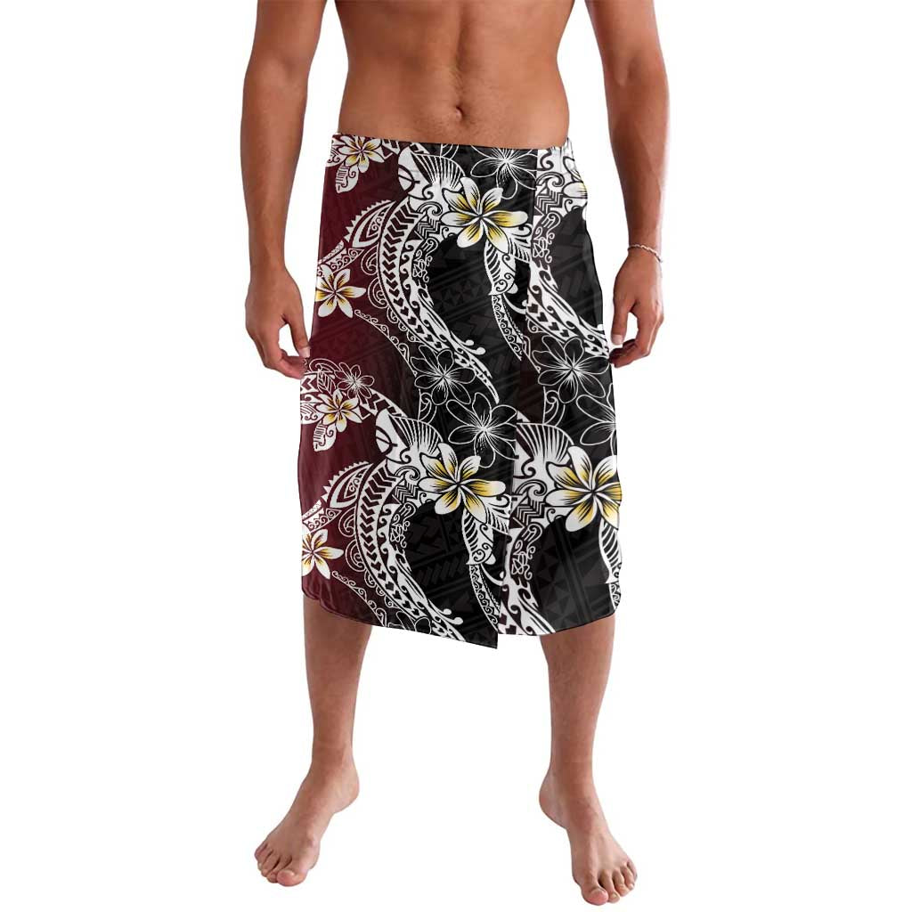 Polynesian Hawaiian Plumeria Tribal Pattern Lavalava Special Wine Red Version