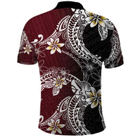 Polynesian Hawaiian Plumeria Tribal Pattern Polo Shirt Special Wine Red Version