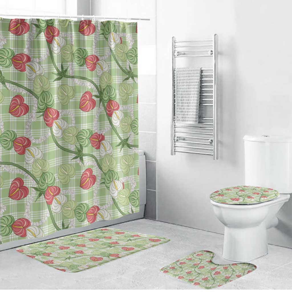 Anthurium Pikake Ti Leaf Palaka Bathroom Set Green Version