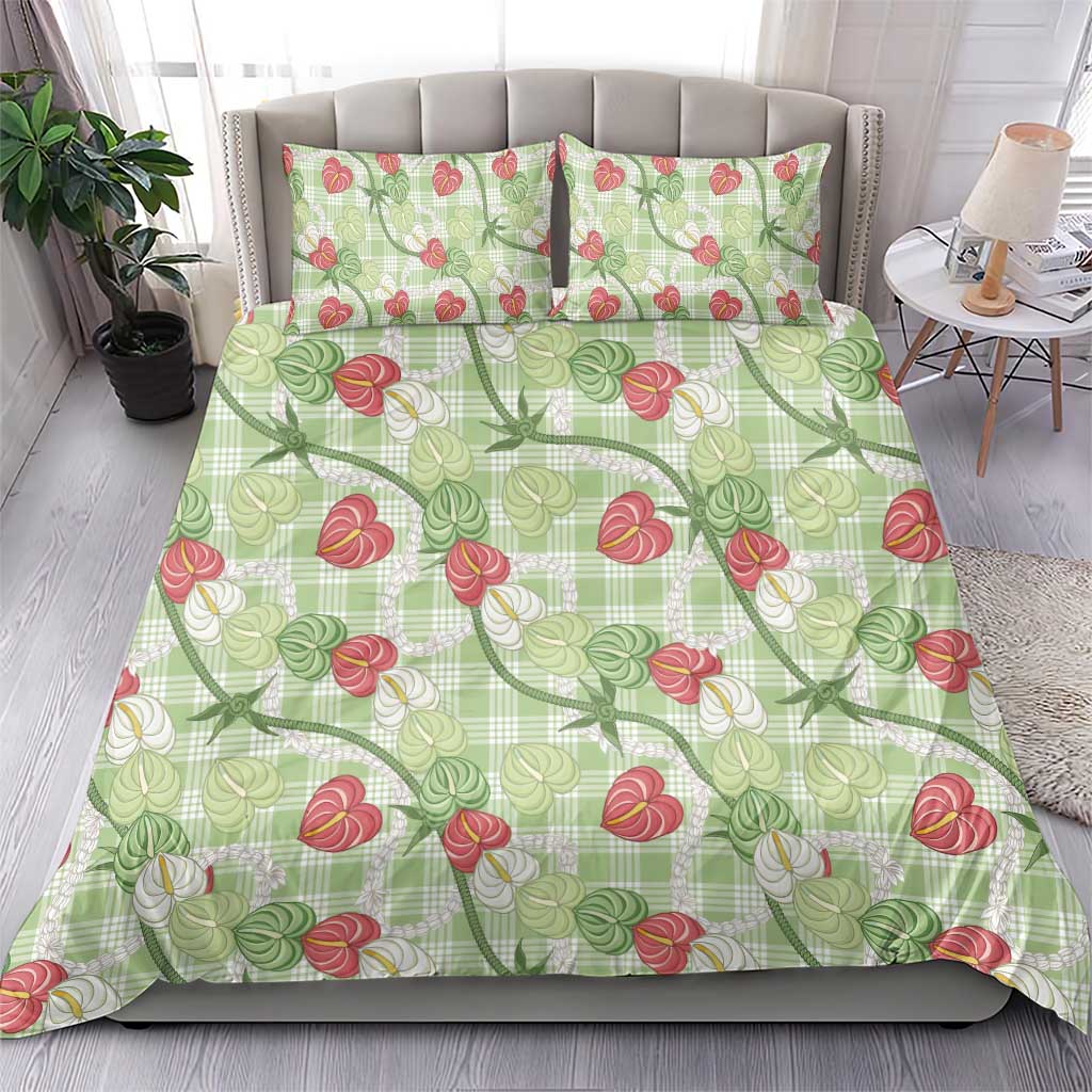 Anthurium Pikake Ti Leaf Palaka Bedding Set Green Version