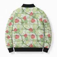 Anthurium Pikake Ti Leaf Palaka Bomber Puffer Jacket Green Version