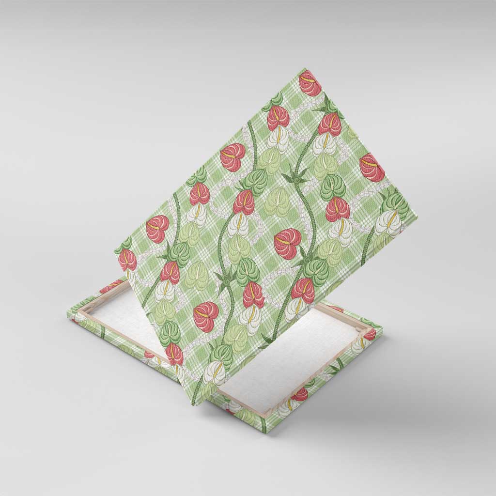 Anthurium Pikake Ti Leaf Palaka Canvas Wall Art Green Version