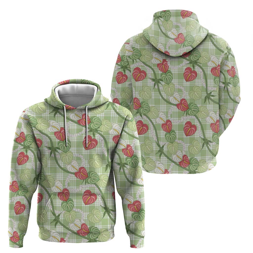 Anthurium Pikake Ti Leaf Palaka Hoodie Green Version