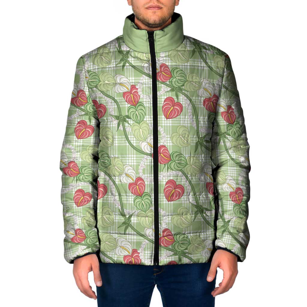 Anthurium Pikake Ti Leaf Palaka Padded Jacket Green Version