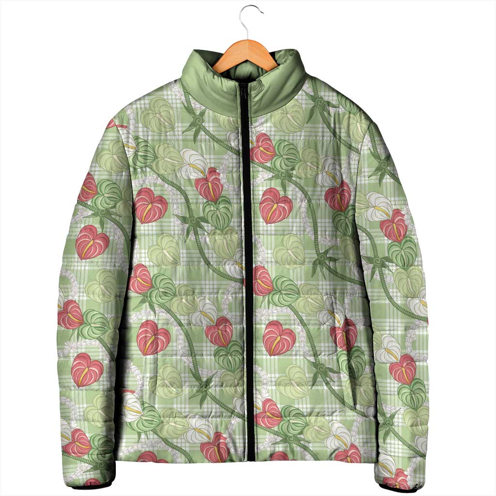 Anthurium Pikake Ti Leaf Palaka Padded Jacket Green Version