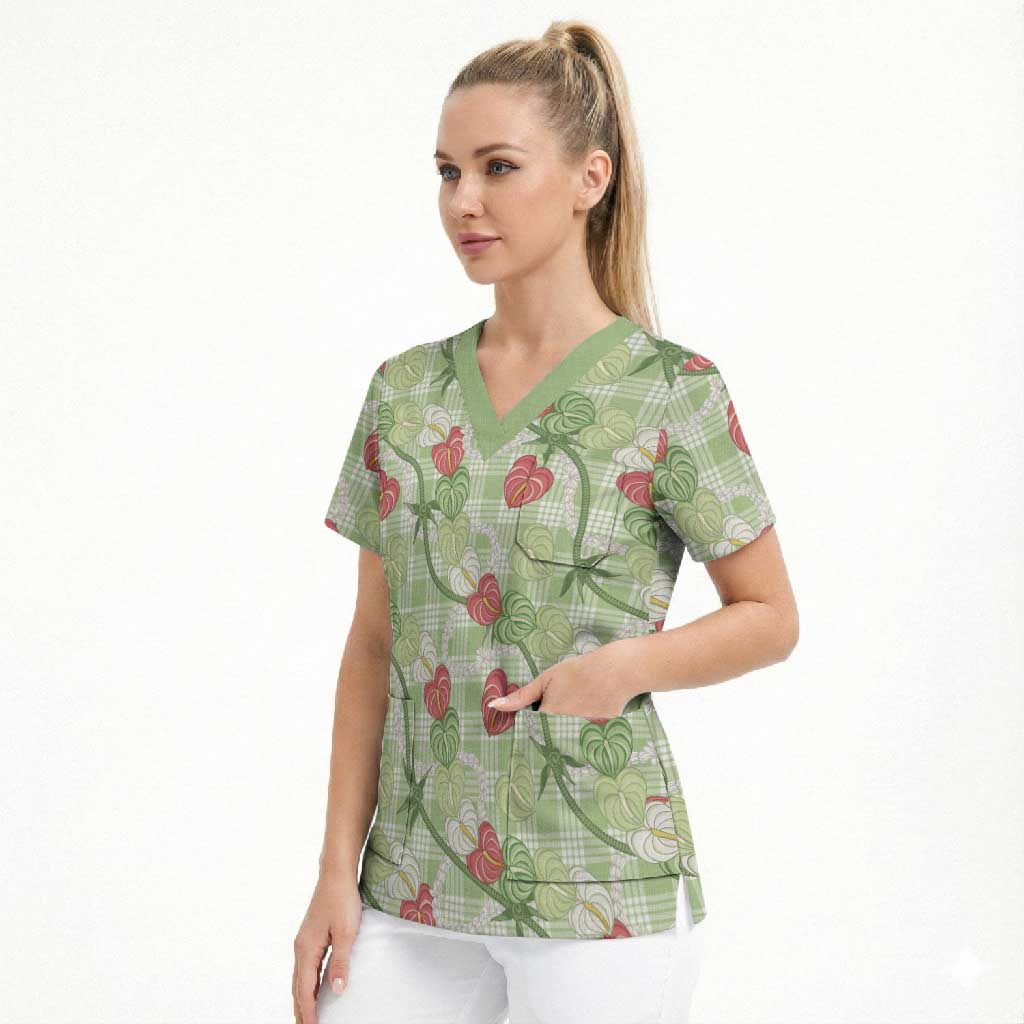Anthurium Pikake Ti Leaf Palaka Scrub Top Green Version