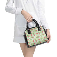 Anthurium Pikake Ti Leaf Palaka Shoulder Handbag Green Version