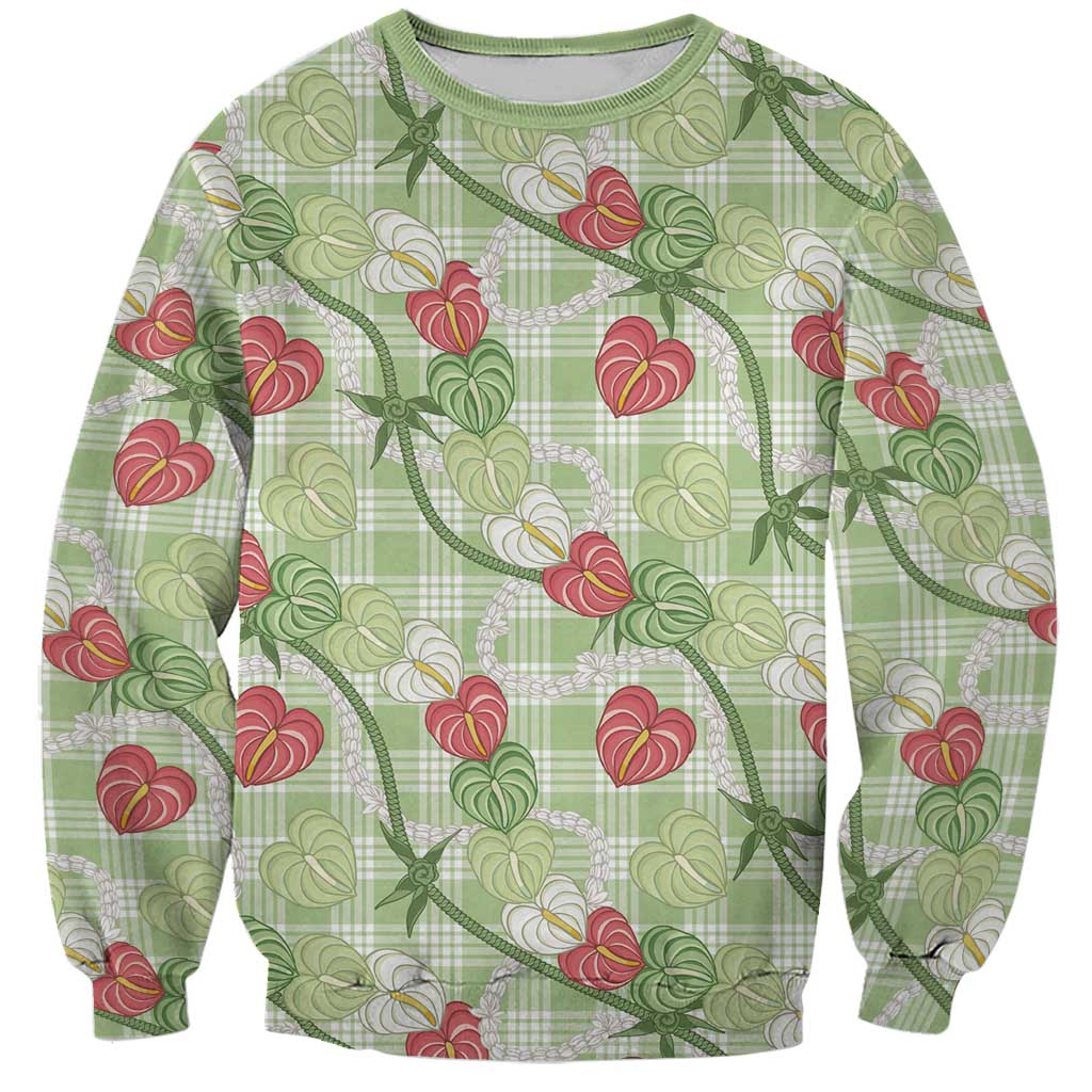 Anthurium Pikake Ti Leaf Palaka Sweatshirt Green Version