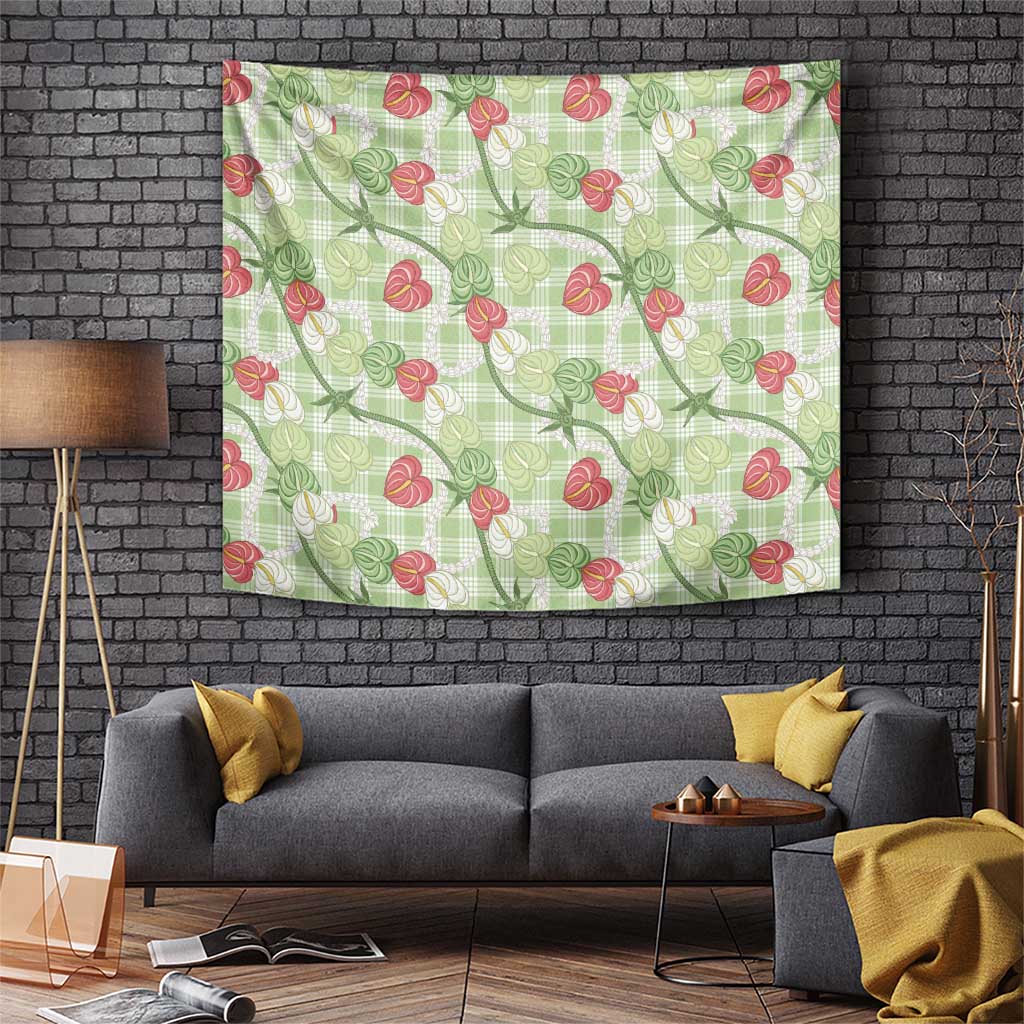 Anthurium Pikake Ti Leaf Palaka Tapestry Green Version