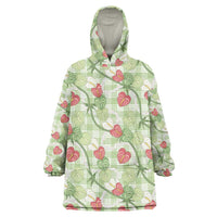 Anthurium Pikake Ti Leaf Palaka Wearable Blanket Hoodie Green Version