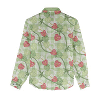 Anthurium Pikake Ti Leaf Palaka Women Casual Shirt Green Version
