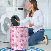 Anthurium Pikake Ti Leaf Palaka Laundry Basket Pink Version