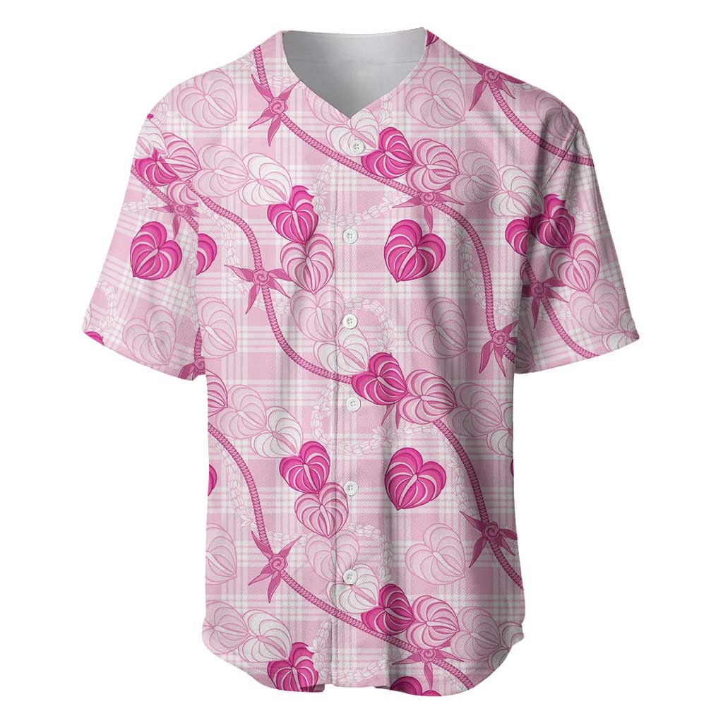 Anthurium Pikake Ti Leaf Palaka Baseball Jersey Pink Version