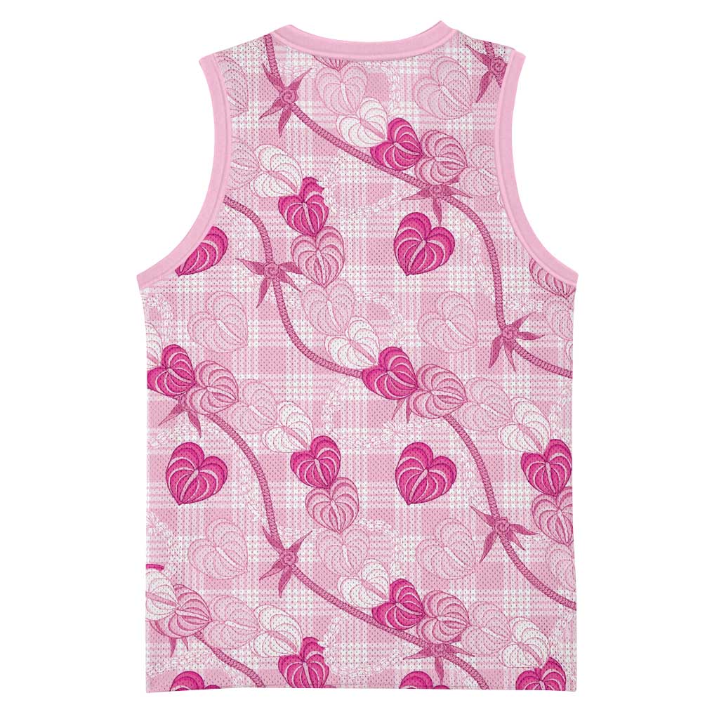 Anthurium Pikake Ti Leaf Palaka Basketball Jersey Pink Version