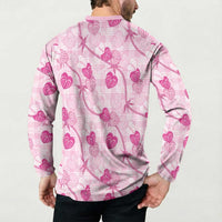 Anthurium Pikake Ti Leaf Palaka Button Sweatshirt Pink Version