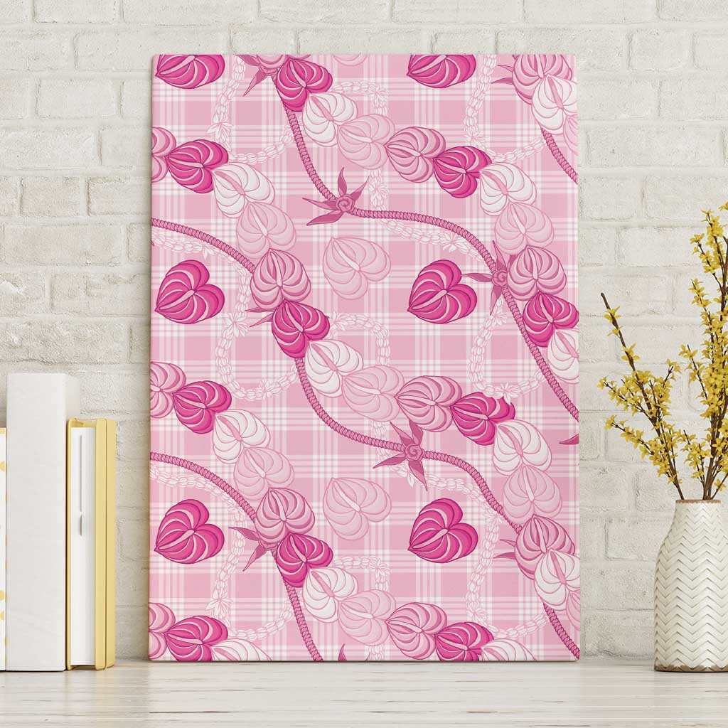 Anthurium Pikake Ti Leaf Palaka Canvas Wall Art Pink Version