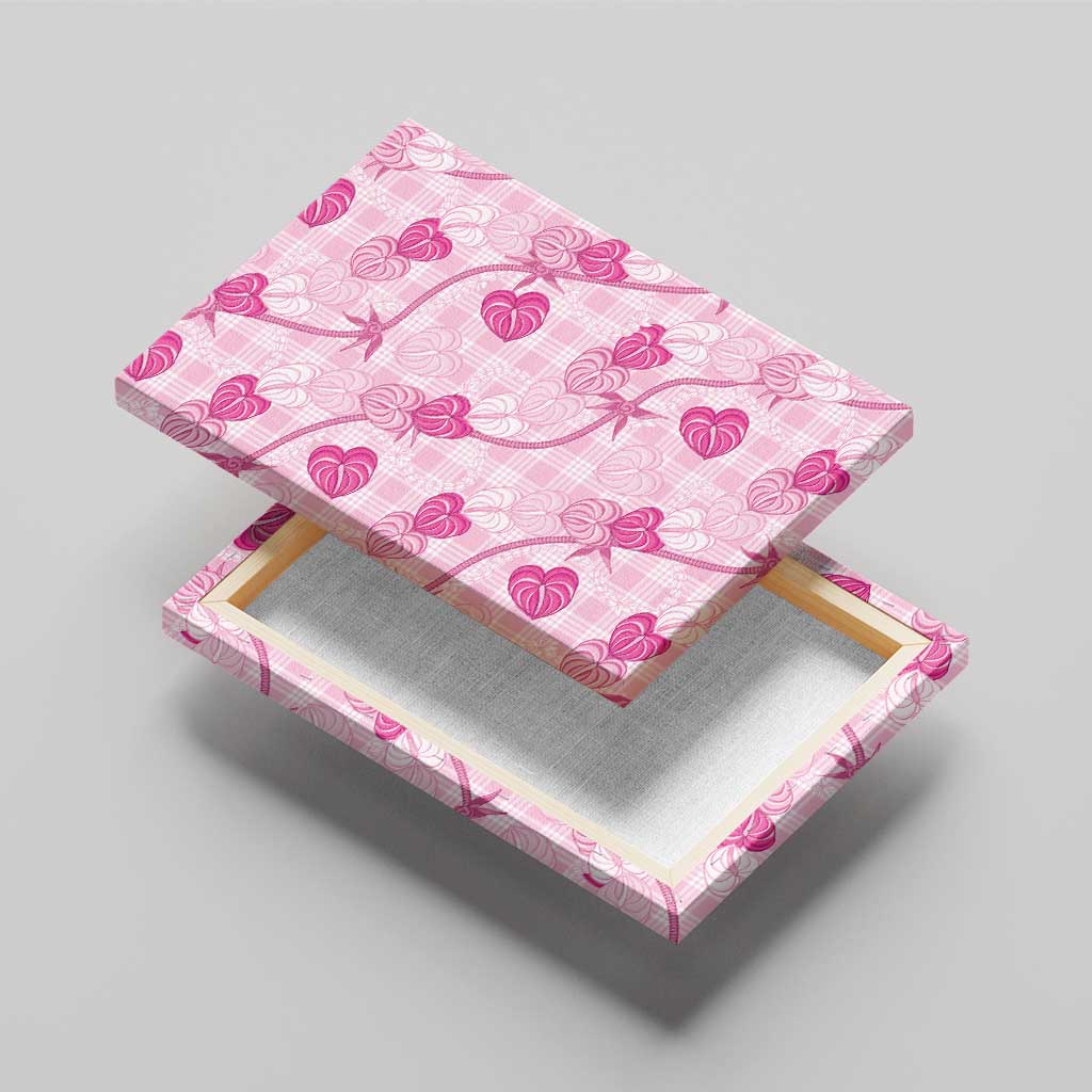 Anthurium Pikake Ti Leaf Palaka Canvas Wall Art Pink Version
