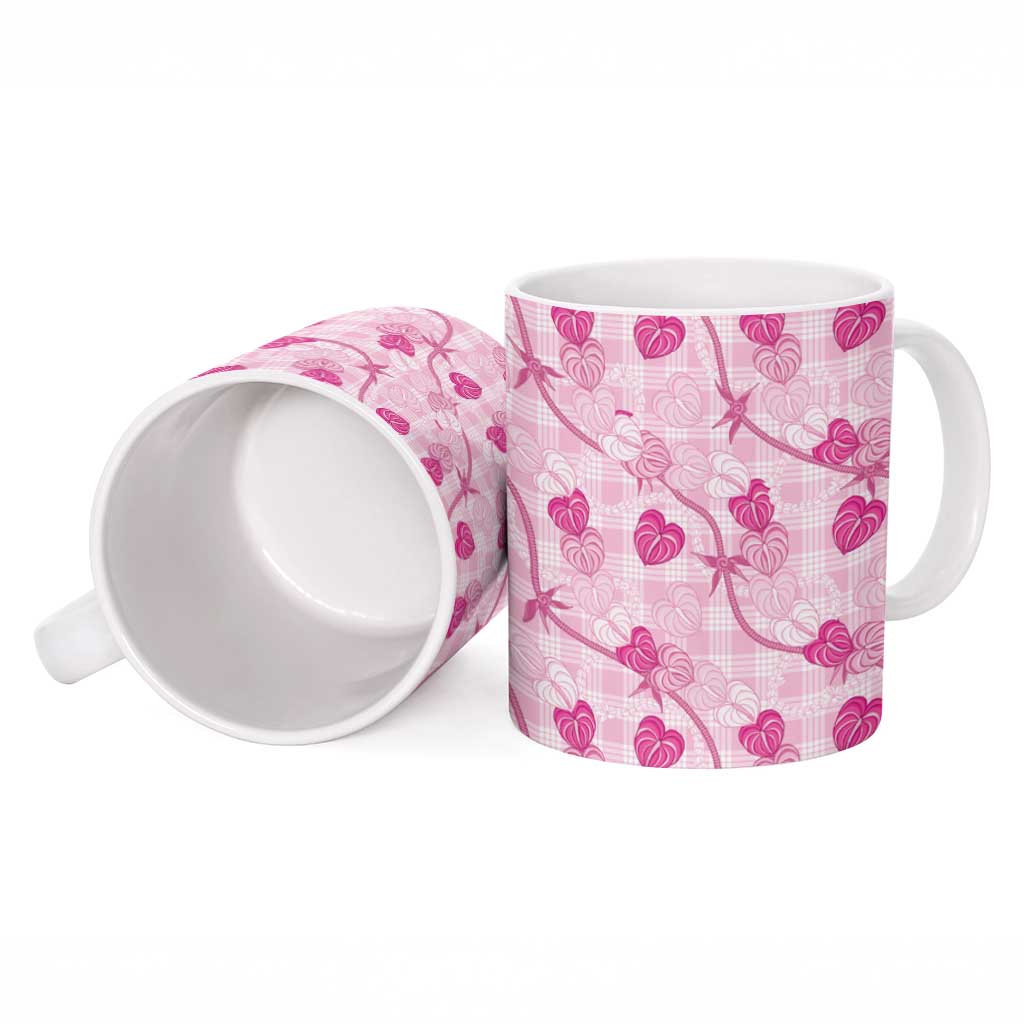 Anthurium Pikake Ti Leaf Palaka Ceramic Mug Pink Version