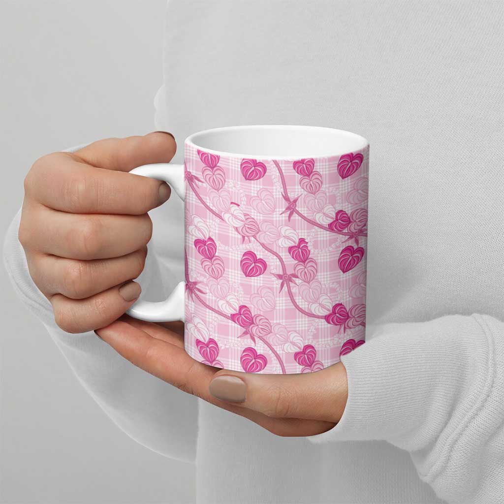 Anthurium Pikake Ti Leaf Palaka Ceramic Mug Pink Version