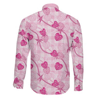 Anthurium Pikake Ti Leaf Palaka Family Matching Mermaid Dress and Hawaiian Shirt Pink Version