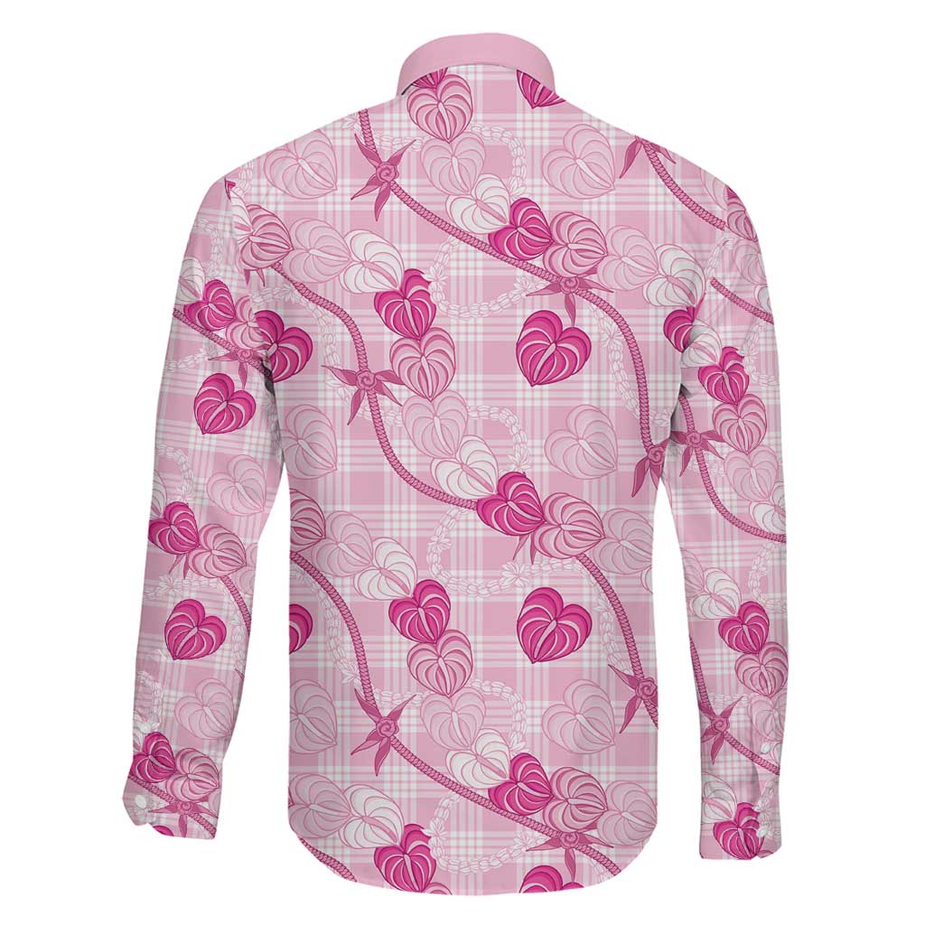 Anthurium Pikake Ti Leaf Palaka Family Matching Summer Maxi Dress and Hawaiian Shirt Pink Version
