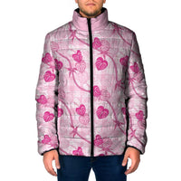 Anthurium Pikake Ti Leaf Palaka Padded Jacket Pink Version