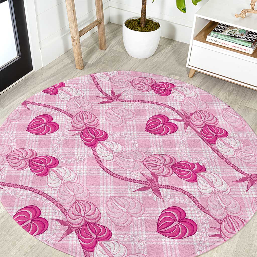 Anthurium Pikake Ti Leaf Palaka Round Carpet Pink Version