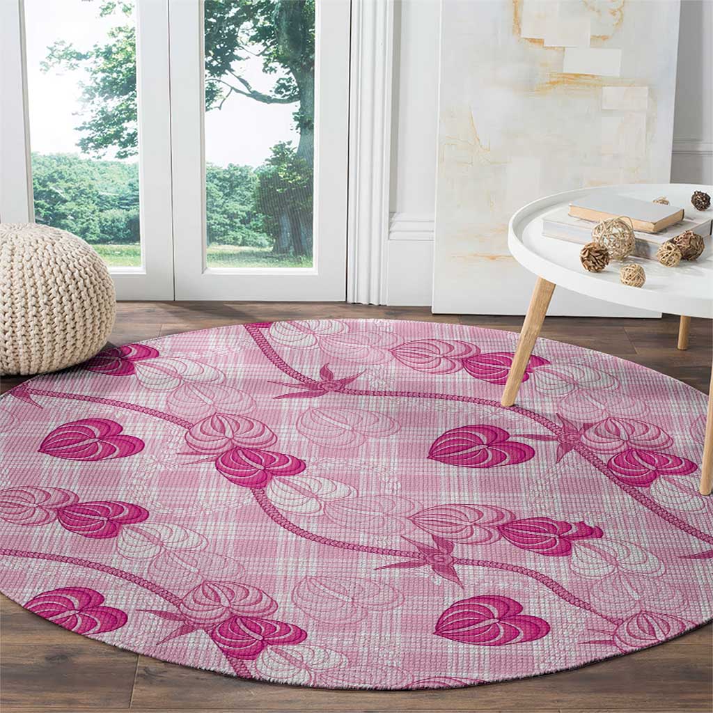 Anthurium Pikake Ti Leaf Palaka Round Carpet Pink Version