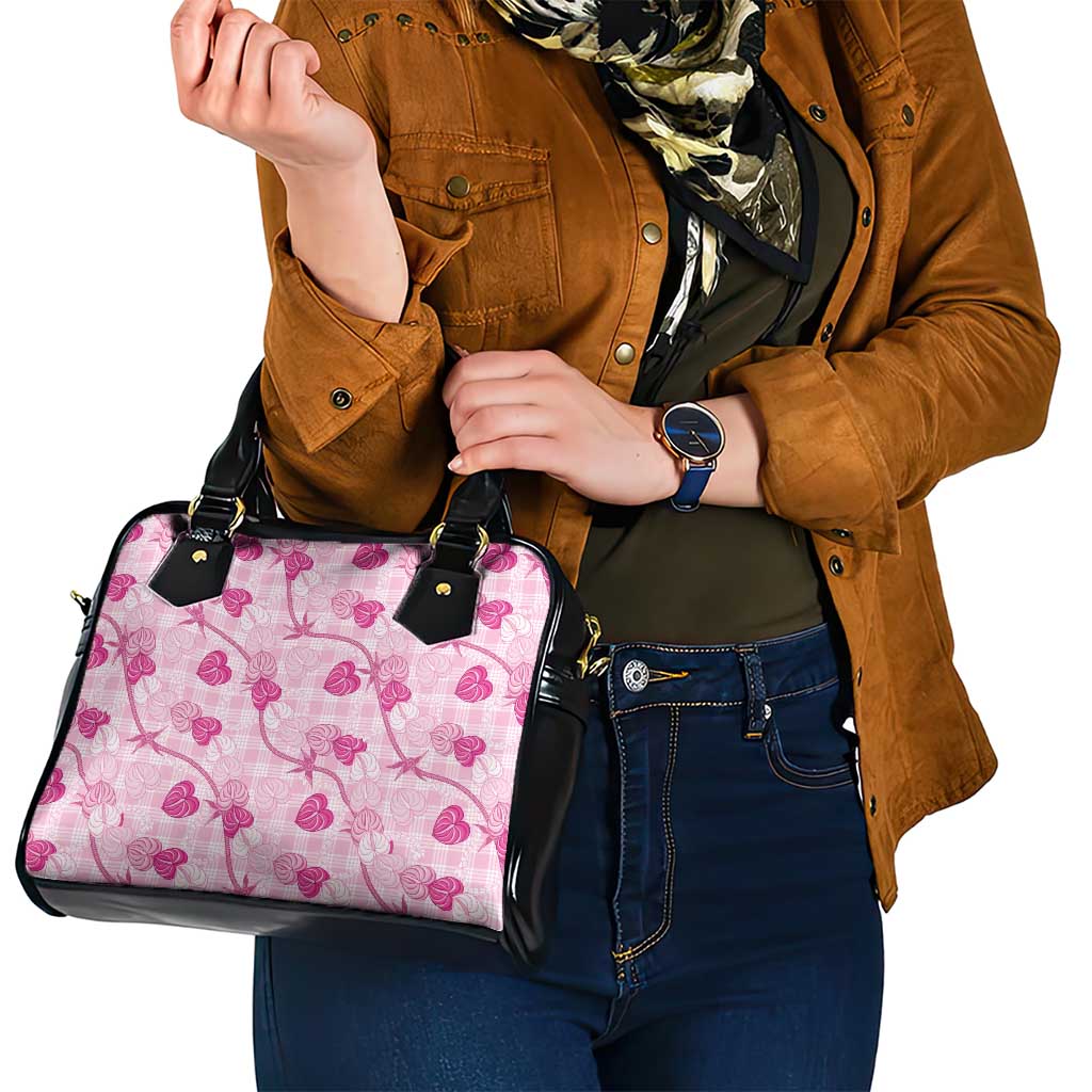Anthurium Pikake Ti Leaf Palaka Shoulder Handbag Pink Version