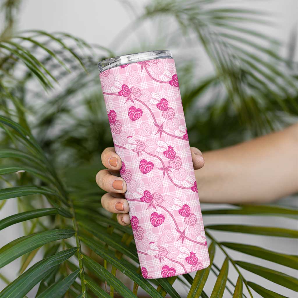 Anthurium Pikake Ti Leaf Palaka Skinny Tumbler Pink Version