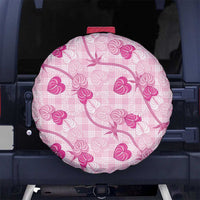 Anthurium Pikake Ti Leaf Palaka Spare Tire Cover Pink Version LT01 No hole Pink - Polynesian Pride