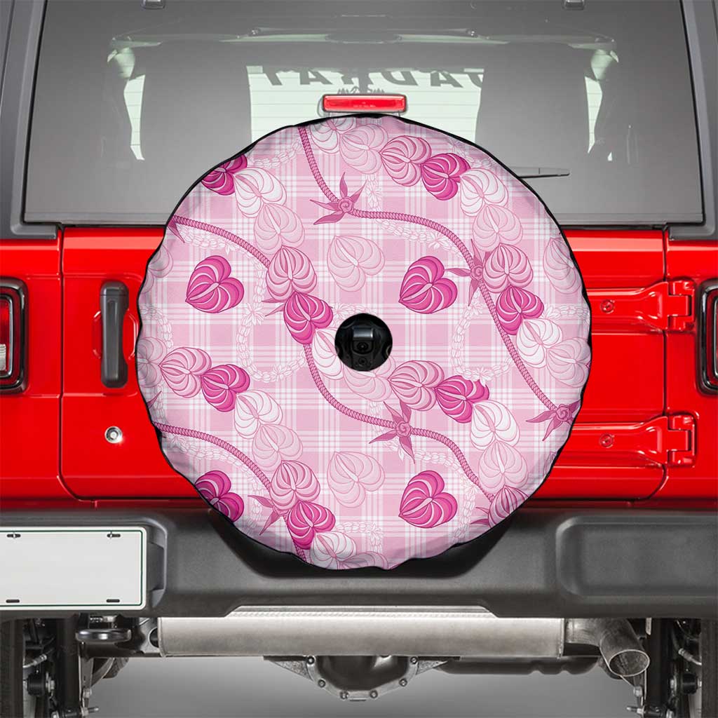 Anthurium Pikake Ti Leaf Palaka Spare Tire Cover Pink Version LT01 - Polynesian Pride