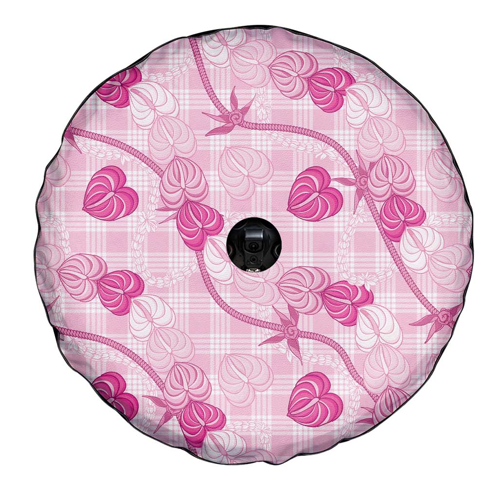 Anthurium Pikake Ti Leaf Palaka Spare Tire Cover Pink Version LT01 - Polynesian Pride