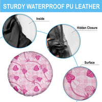 Anthurium Pikake Ti Leaf Palaka Spare Tire Cover Pink Version LT01 - Polynesian Pride