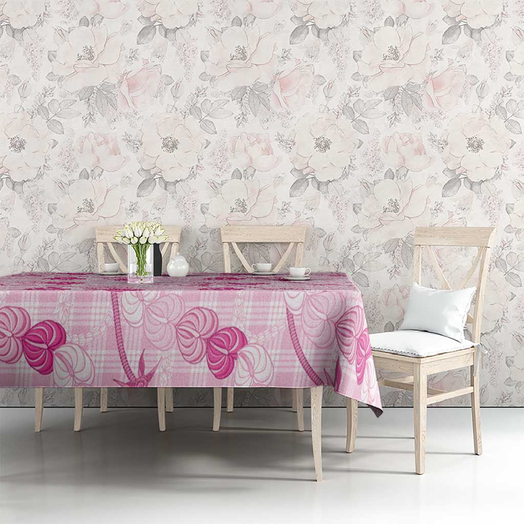 Anthurium Pikake Ti Leaf Palaka Tablecloth Pink Version