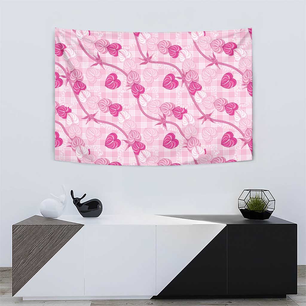 Anthurium Pikake Ti Leaf Palaka Tapestry Pink Version