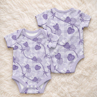 Anthurium Pikake Ti Leaf Palaka Baby Onesie Purple Version LT01 - Polynesian Pride