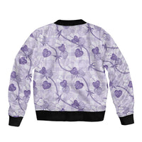 Anthurium Pikake Ti Leaf Palaka Bomber Jacket Purple Version