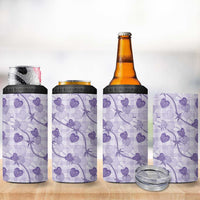 Anthurium Pikake Ti Leaf Palaka 4 in 1 Can Cooler Tumbler Purple Version