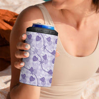 Anthurium Pikake Ti Leaf Palaka 4 in 1 Can Cooler Tumbler Purple Version