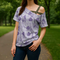 Anthurium Pikake Ti Leaf Palaka Cross Shoulder Shirt Purple Version