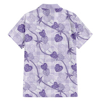 Anthurium Pikake Ti Leaf Palaka Family Matching Puletasi and Hawaiian Shirt Purple Version
