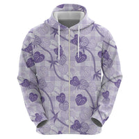 Anthurium Pikake Ti Leaf Palaka Hoodie Purple Version