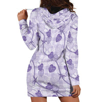 Anthurium Pikake Ti Leaf Palaka Hoodie Dress Purple Version