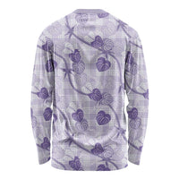 Anthurium Pikake Ti Leaf Palaka Long Sleeve Shirt Purple Version