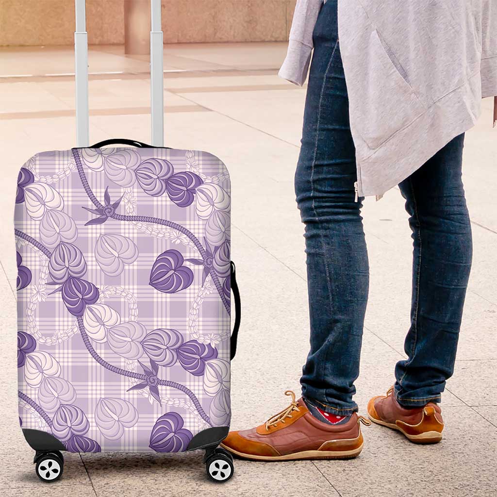 Anthurium Pikake Ti Leaf Palaka Luggage Cover Purple Version