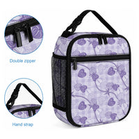 Anthurium Pikake Ti Leaf Palaka Lunch Bag Purple Version LT01 - Polynesian Pride
