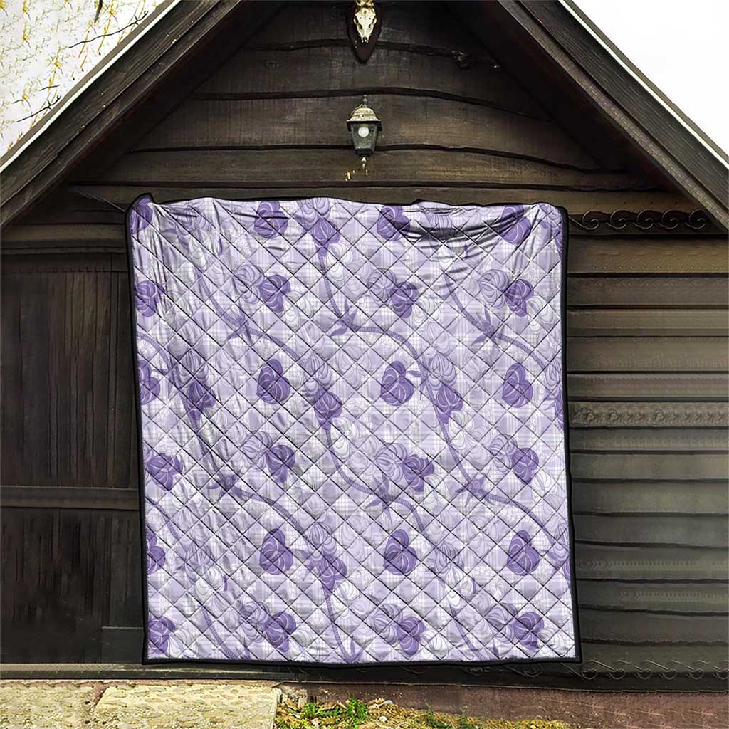 Anthurium Pikake Ti Leaf Palaka Quilt Purple Version