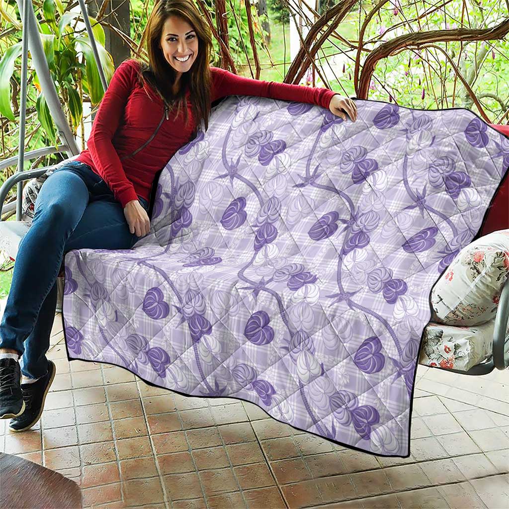 Anthurium Pikake Ti Leaf Palaka Quilt Purple Version